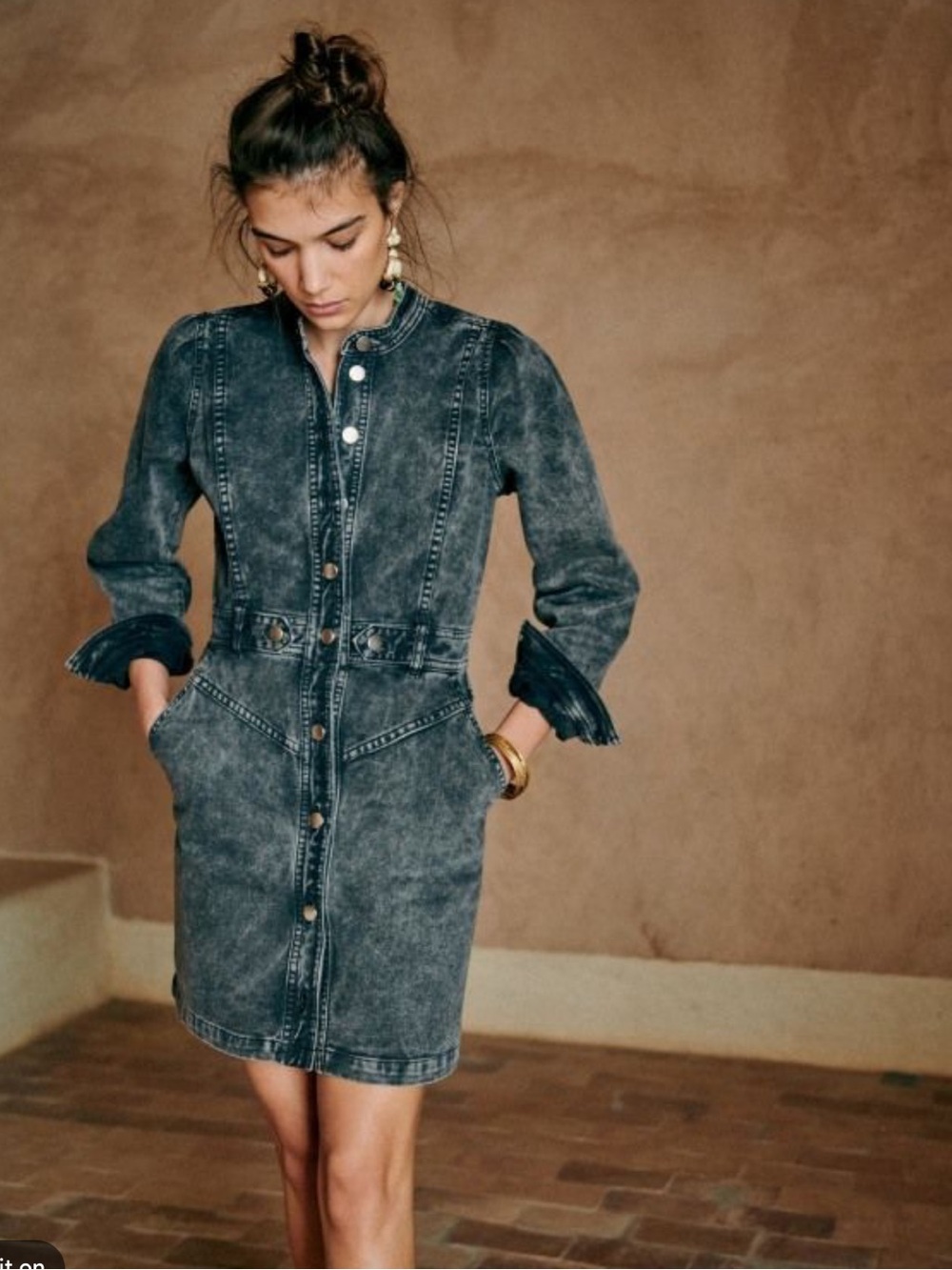 Sezane Alberta denim dress